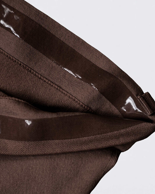 Litchy High-Waisted Thong Espresso anti-slip rand detail
