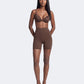 Litchy Mid-Rise Short in Espresso, butt lifting shapewear die billen lift en buik wegwerkt