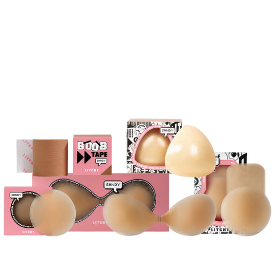 LITCHY The Icons Bestseller Set Sandy met boob tape, triangle pads, siliconen tepelcovers, lift covers en plak bh