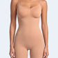 Litchy Mid-Thigh Bodysuit in Sandy, vooraanzicht met gesculpte taille
