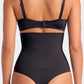 Litchy High-Waisted Thong in het zwart, achteraanzicht met thong-achterkant