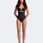 Litchy Core Sculpt High-Waisted Thong in het zwart, corrigerende shapewear met tummy control tot onder de bh