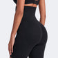 Litchy High-Waisted Short in het zwart, achteraanzicht met gelifte billen